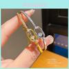 Geometric Oval Gold Plated Zirconia Bracelet For Women Elegant Fashion Accessory