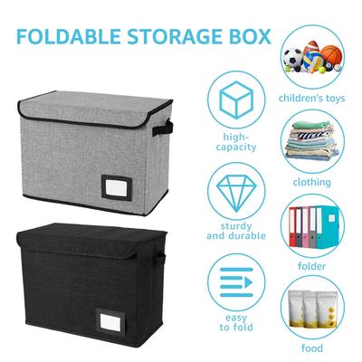New Foldable Clothing Storage Box Washable Comic Book Storage Bin with Handle Enclosed Lid Multipurpose Organizer for HomeOffice