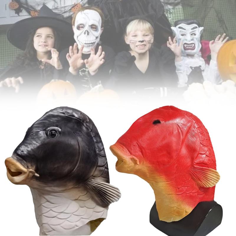 Funny Goldfish Head Mask Unique Animal Theme Costume Perfect For Halloween Parties And Pranks