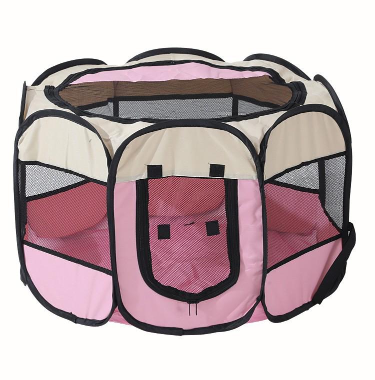 Octagonal Foldable Pet Playpen: Waterproof, Scratch-Resistant Whelping Box and Tent for Dogs and Cats.