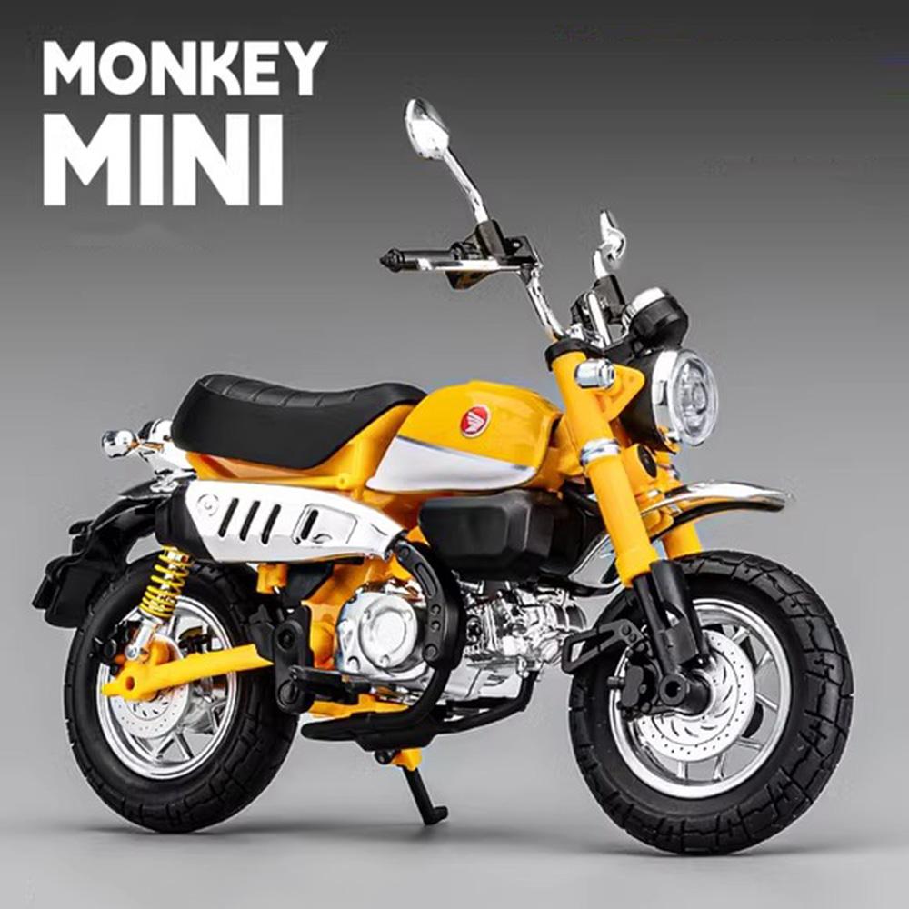 1:12 Honda Monkey Cbr1000 Motorcycle Model Diecast Alloy Car Toys Front Wheel Steering Shock Absorption Function Vehice Kid Gift