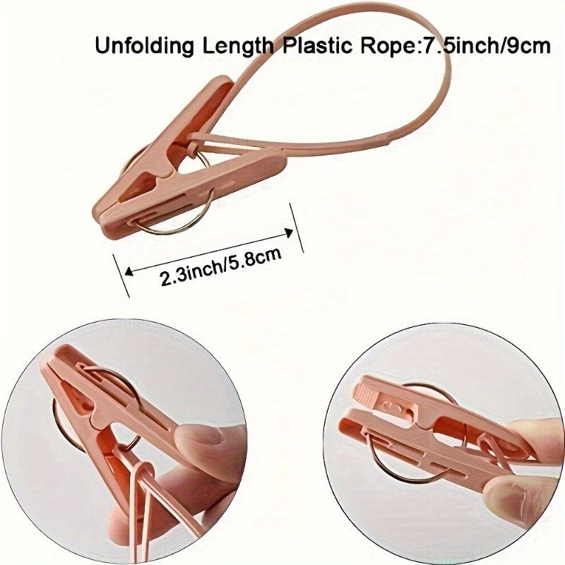 12Pcs Windproof Rope Clothes Hooks Durable Plastic For Towels Socks Home Travel Multifunctional Drying Hanging Rack