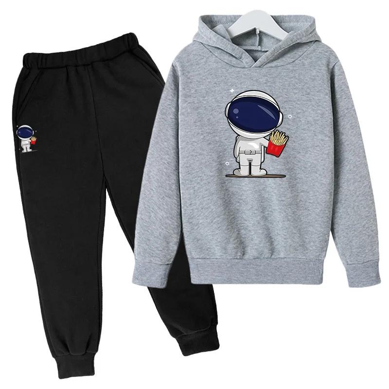 Astronauten-Cartoon-Drucksets für Kinder Mädchenkleidung Kleidung für Mädchen von 9 bis 12 Jahren Oberteile Loungewear Oversized