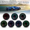12V Universal 2" 52mm Auto Volt Voltage Gauge Meter 7 Color LED Display Tinted Face