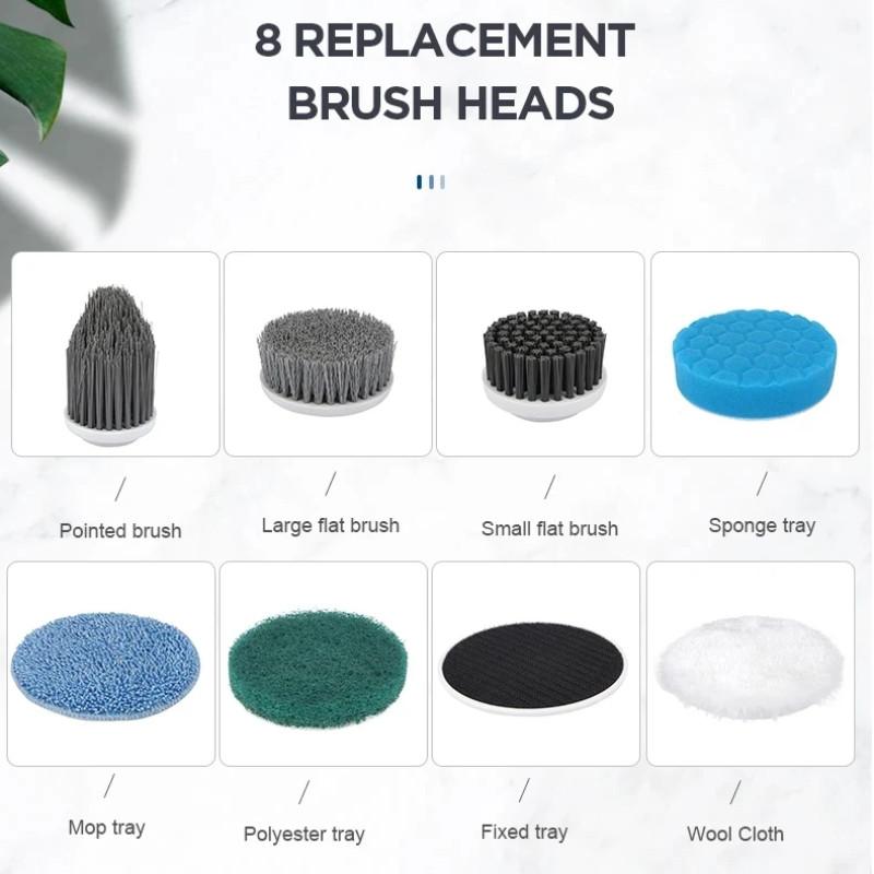 8-in-1 Badezimmer Küche Rotierender Schrubber Haushalt Handheld Drehbares Reinigungswerkzeug Multifunktionale Elektrische Reinigungsbürste