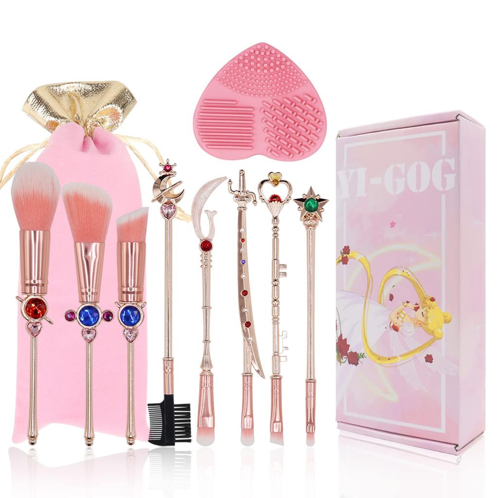 Makeup Brush Sailor Moon Eye Brush Popular Sailor Moon Makeup Brush Portable Makeup Brush Includes Gift Box Yi-gog 9-Piece Set, Set, Set, Set,