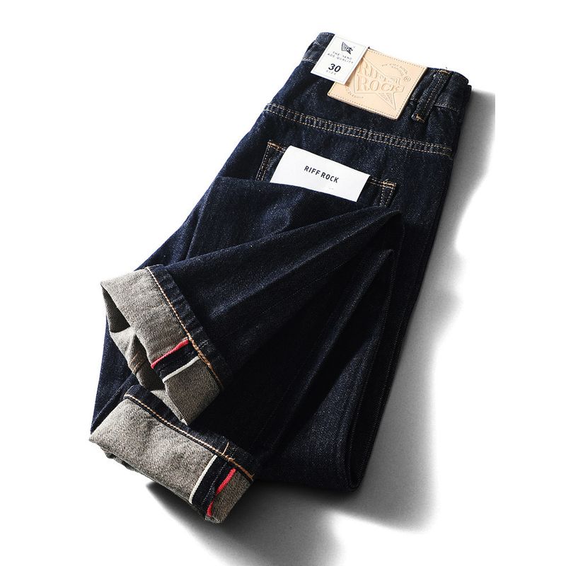 Amekaji Heavy Red Ear Denim Primary Color De-Pulp Jeans Men's Pants Foreign Trade Cattle Goods Retro Casual Pants