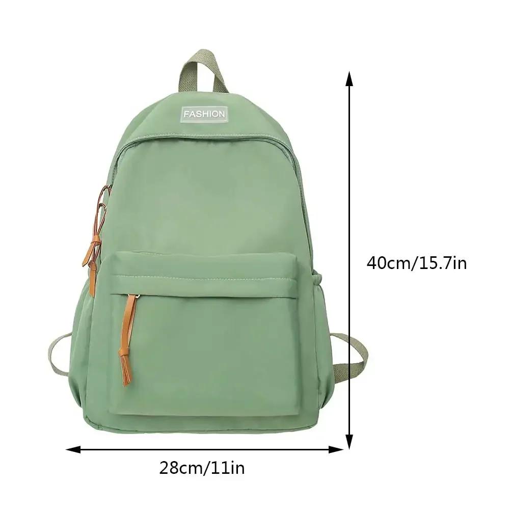 Large Capacity Women Backpack Travel Bags Casual Nylon Student School Bags Solid Color Fashion Bags for Women Girls Bookbags