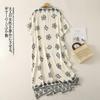 Short Sleeve Plus Size Cotton Vintage Floral New In Dresses for Women Casual Loose Long Summer Dress