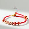 Dragon Boat Festival Peach Blossom Knot Bracelet - Five-Color DIY Beaded Rope for Couples