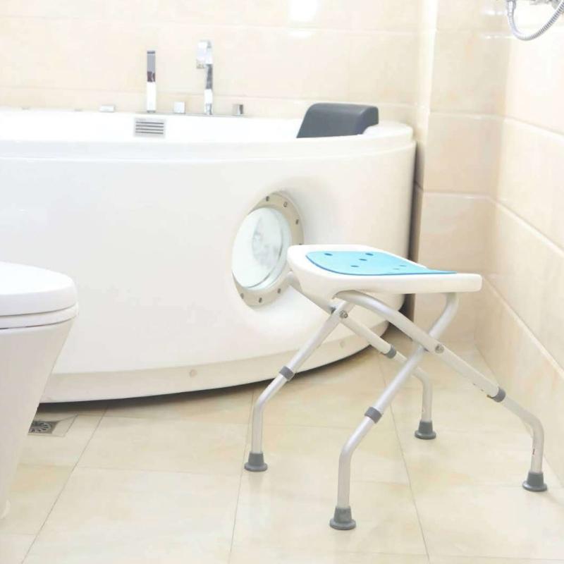 Lightweight Bathing Chair Foldable Design Waterproof Aluminum Alloy Construction Elderly Safety Shower Seat For Home Use