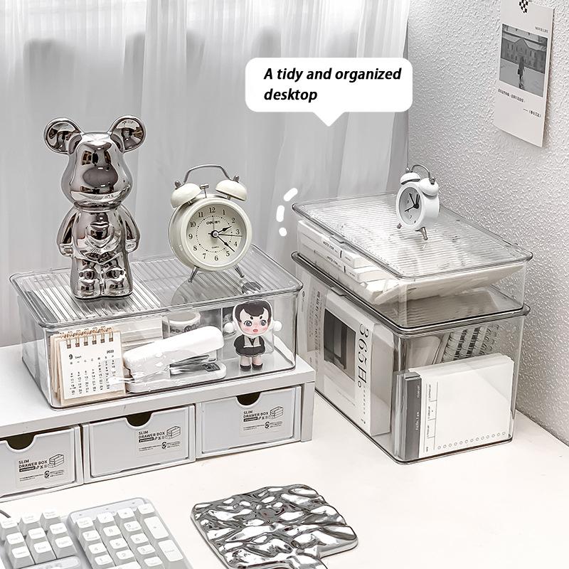 Buch Akten Aufbewahrungsbox Schreibtisch Mehrzweck Transparente Aufbewahrungsbox Kosmetik Organizer Box