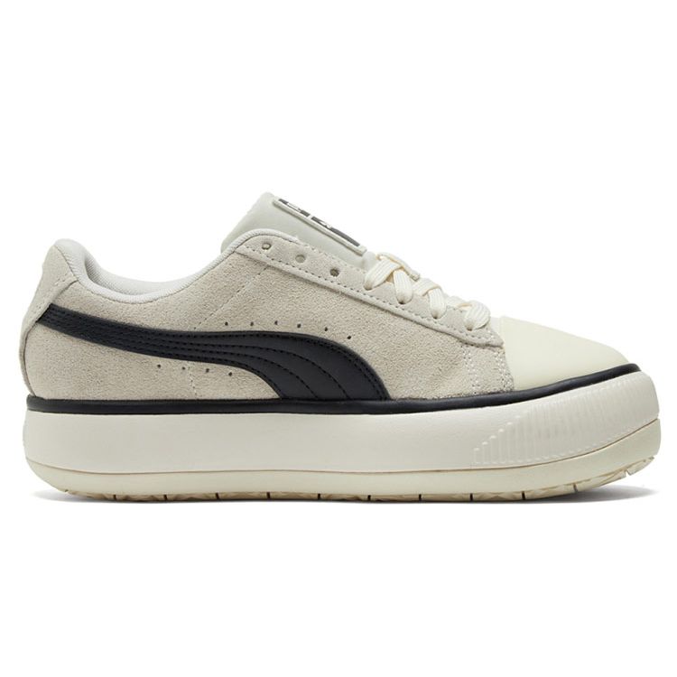 Puma Suede Mayu Tc Thick Sole Low Top Sneakers Women Sneakers Ivory Black 385234-02