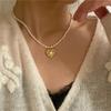 Romantic Wrinkle Love Heart Natural Freshwater Pearl 14K Gold Filled Female Pendant Necklace  No Fade Wedding Gifts