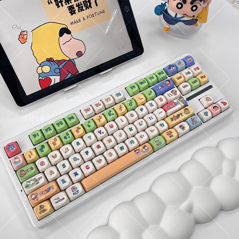 Crayon Shin-chan 2.0 PBT Сублимированный 130-клавишный Набор Милых Закругленных Колпачков MOA Height