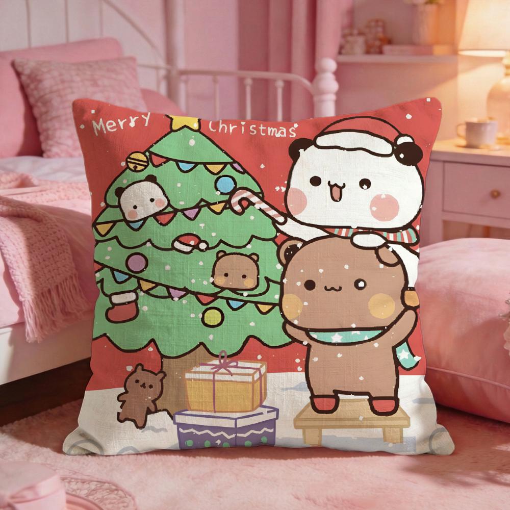 BUBU DUDU Cute Bear Cushion Cover Premium Comfort Reversible Pillow Cove Two In One Design For Any Room  Car Interior