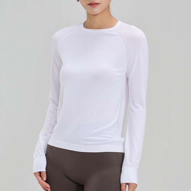 Autumn and Winter Women s Yoga Clothes Loose and Thin Round Neck Pilates Sports Running Fitness Clothes Casual Yoga Clothes Long Sleeves S 3270₽