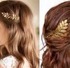 Elegancka ślubna spinka do włosów klamra złoty kolor metalowy liść narzędzia do stylizacji włosów dla kobiet kryształowy grzebień do włosów wsuwka spinka do włosów biżuteria