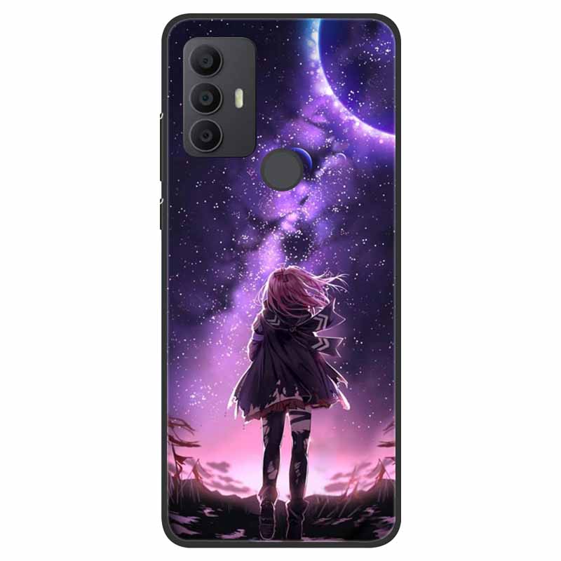For TCL 30 SE Case Silicone Starry Space TPU Soft Back Cases For TCL 305 Cover Marble Painted for TCL 30SE TCL305 Fashion Bags