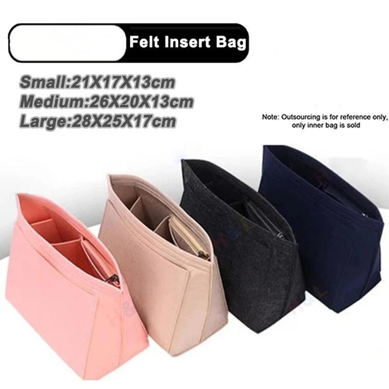 Felt Insert Bag Sturdy Foldable Handbag Liner Organizer Large Capacity Makeup Storage Bag for Travel Daily Use
