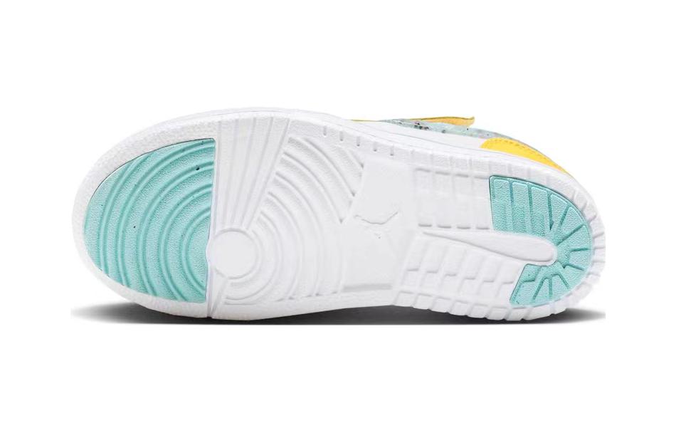 Jordan Air Jordan 1 Low Alt SE PS Canvas Breathable Low top Kids' Skateboarding Shoes Yellow White DX4387-800