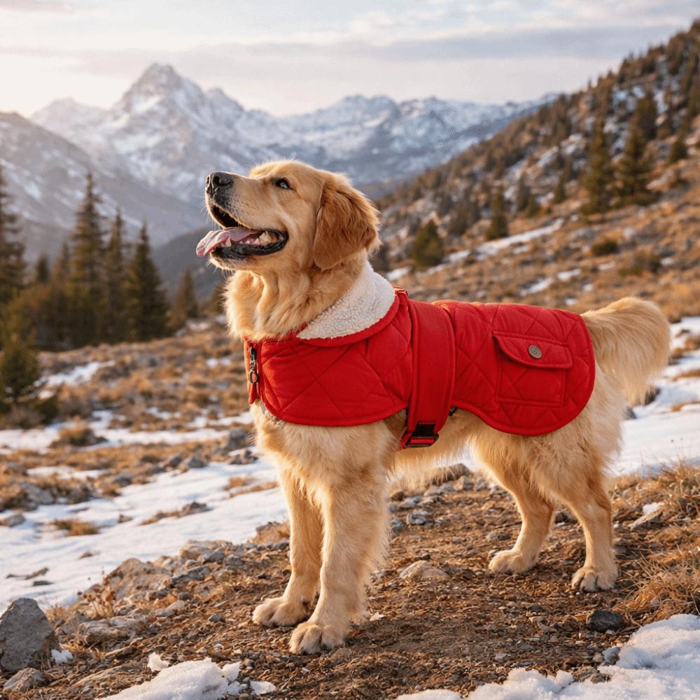 Fashion Warm Dog Winter Coat Thickened Adjustable Dog Thermal Clothing Soft Fleece High Collar Dog Sweatshirt Walking