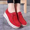 Fashion Lace-up Platform Shoes Genuine Leather Rocker Shoes Slip-on Loafers Elegant Mother Shoes Working Walking Footwear