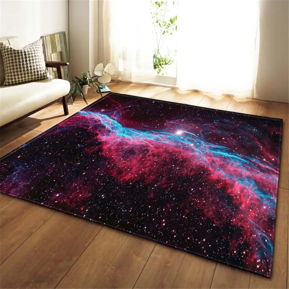 Universe Planet Living Room Rug Hallway Carpets Boys Kids Play Nebula Galaxy Bedroom Bedside Rug Kitchen Bathroom Floor Mat