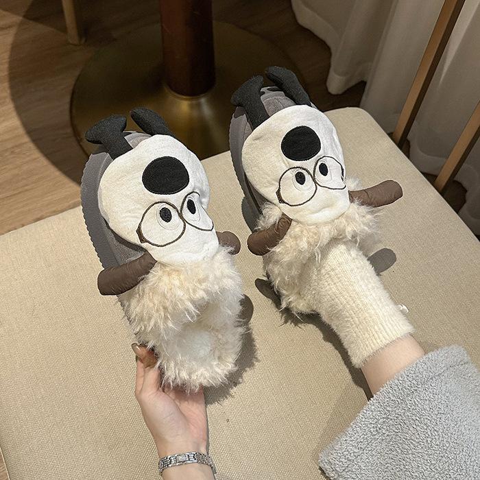 Women's cartoon padded cold warm thick bottom lightweight hiking mountaineering waterproof non-slip sports snow boots cotton slippers
