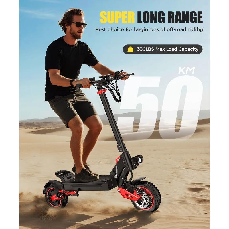 FREEBOY J15Max Electric Scooter for Adults, 1600W Motor, 48V 18Ah Battery, 50KM Range, 50KM/H, 10-Inch Tires