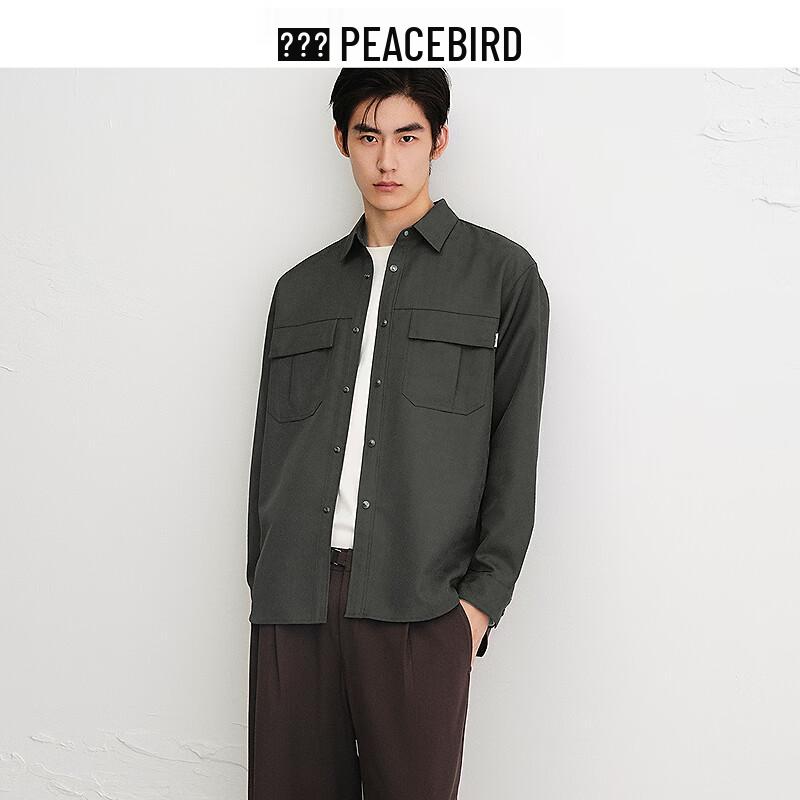 Мужская повседневная рубашка PEACEBIRD с фактурным жаккардовым узором M
