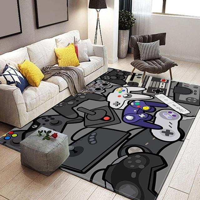 Gamer-Controller-Teppiche, rutschfeste Bodenmatte, Fußmatten, Home Runner-Teppich für Schlafzimmer, Indoor- und Outdoor-Kinderspielmatte, Alfombra 80x120cm