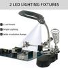 LED Light Helping Hands Soldering Magnifier Station Professional 3.5X 12X Magnifying Glass Stand with Alligator Clips for Solder
