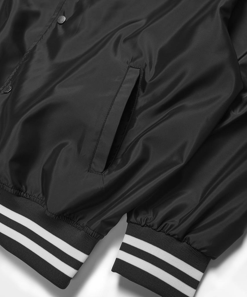 Soundslife Sl Logo Satin Baseball Jacket Charcoal
