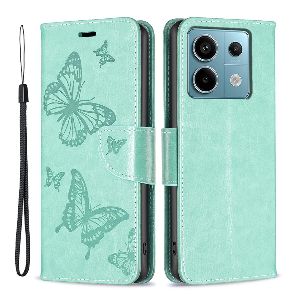 For Xiaomi Redmi Note 13 Pro 5G/Poco X6 5G Case Butterfly Imprinted PU Leather Phone Cover
