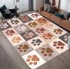 Colorful Pet Paw Print Carpet Adorable Paw Print Rug Non-Slip Soft Floor Mat for Living Room Bedroom Home Decoration Easy Clean