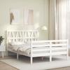 VidaXL Bed Frame with Headboard White Small Double Solid Wood 3194347