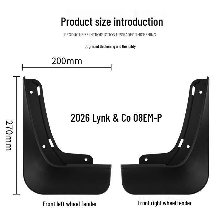 Geely Lynk & Co 08 EM-P 2026 Auto Reifen Schmutzfänger Abdeckungen für den internationalen Handel