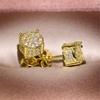 Stylish Unisex Round Stud Earrings with Rhinestones
