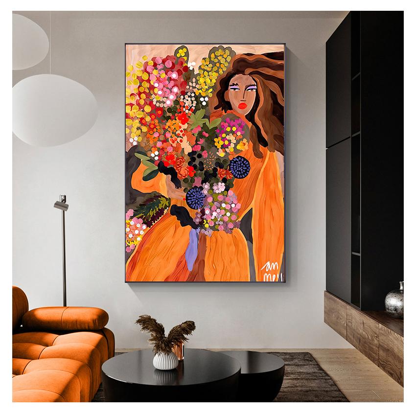 Persoonlijkheid Vrouw Veelkleurig Canvas Schilderij Kunstdruk Foto Muur Woonkamer Huisdecoratie Modern Abstract Poster Schilderij