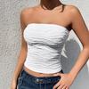 European and American Women's Spring Sleeveless Solid Bandeau Slim Fit Crop Top