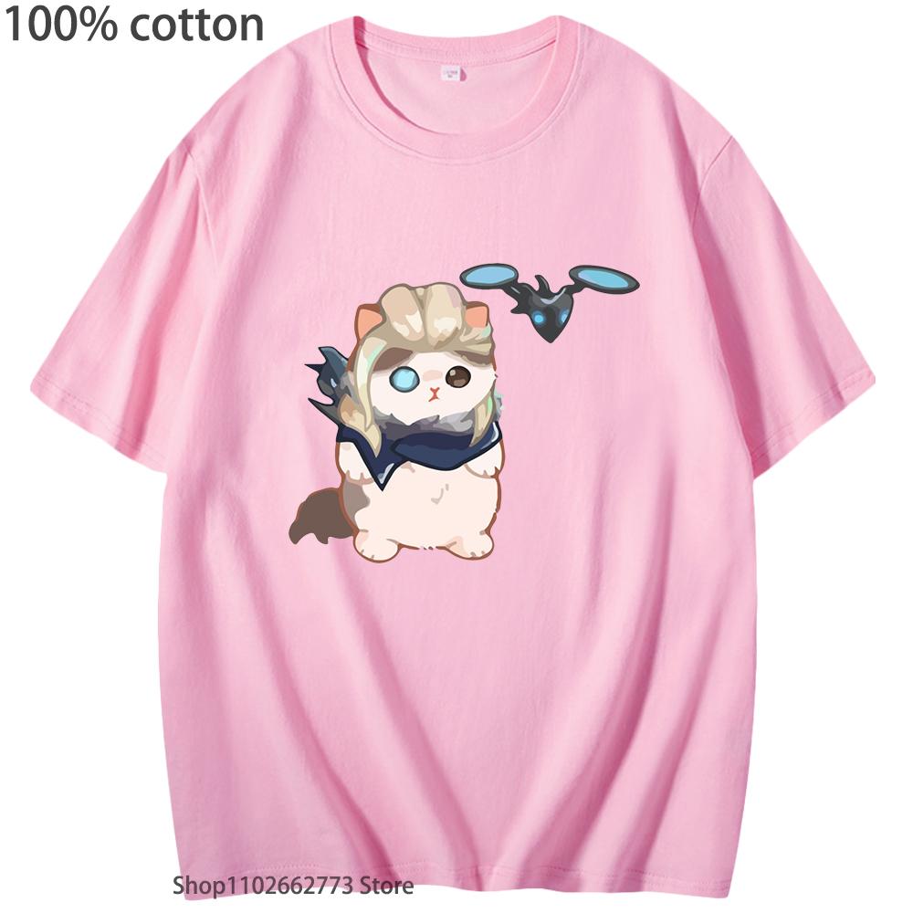 Surprised Penguin Valorant T-Shirts Sova Cat Cute Catlorant T Shirt Cotton Minimalist Cartoon Tees Summer Men Tops