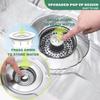 Kitchen Sink Drain Strainer 3 in 1, 304 Stainless Steel Pop Up Sink Stopper, Anti-Clogging Sink Stopper Kitchen Drain, Kitchen Drain Catcher, Kitchen