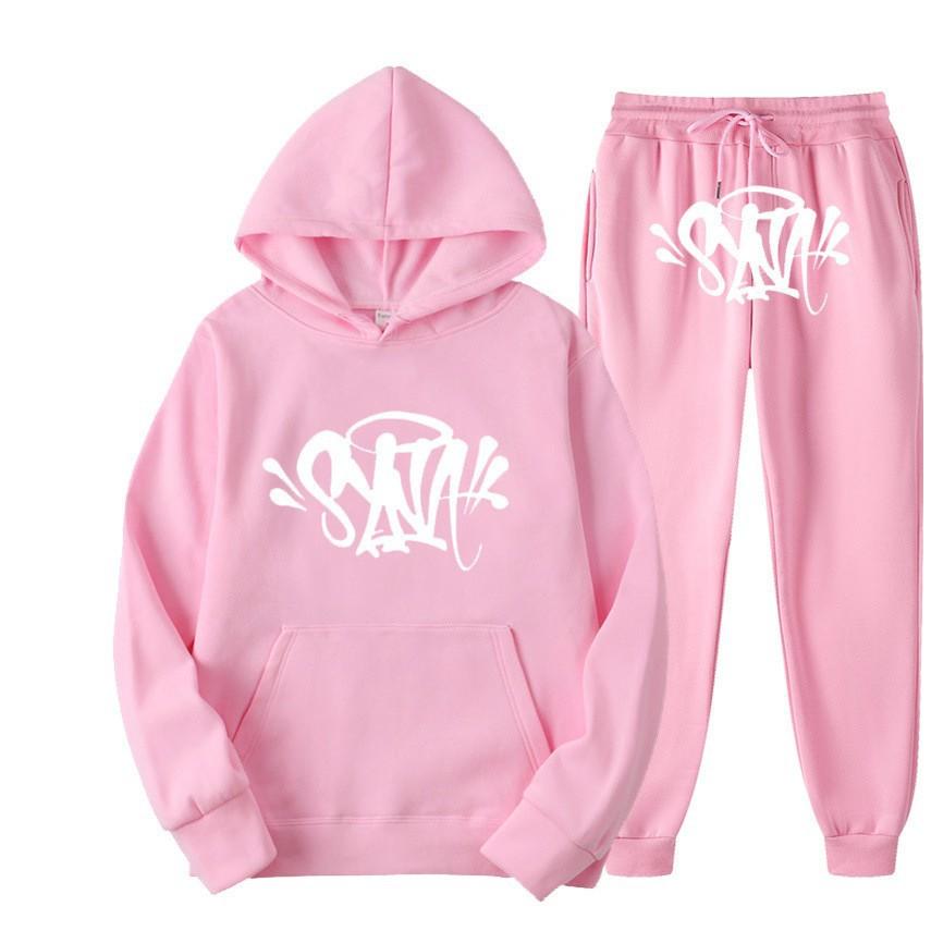 SynaWord High Street Fashion Trendy Brand Suit Men's Ins Trend Hip Hop Hoodie Syna Print Sweater Suit