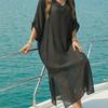 Women's Beach Blouse Summer Women's New V-neck Loose Casual Dress Split-ended Floor Mopping Dress Women