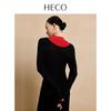 HECO Women's New Chinese Style Spliced Cut-Out Knit Sweater