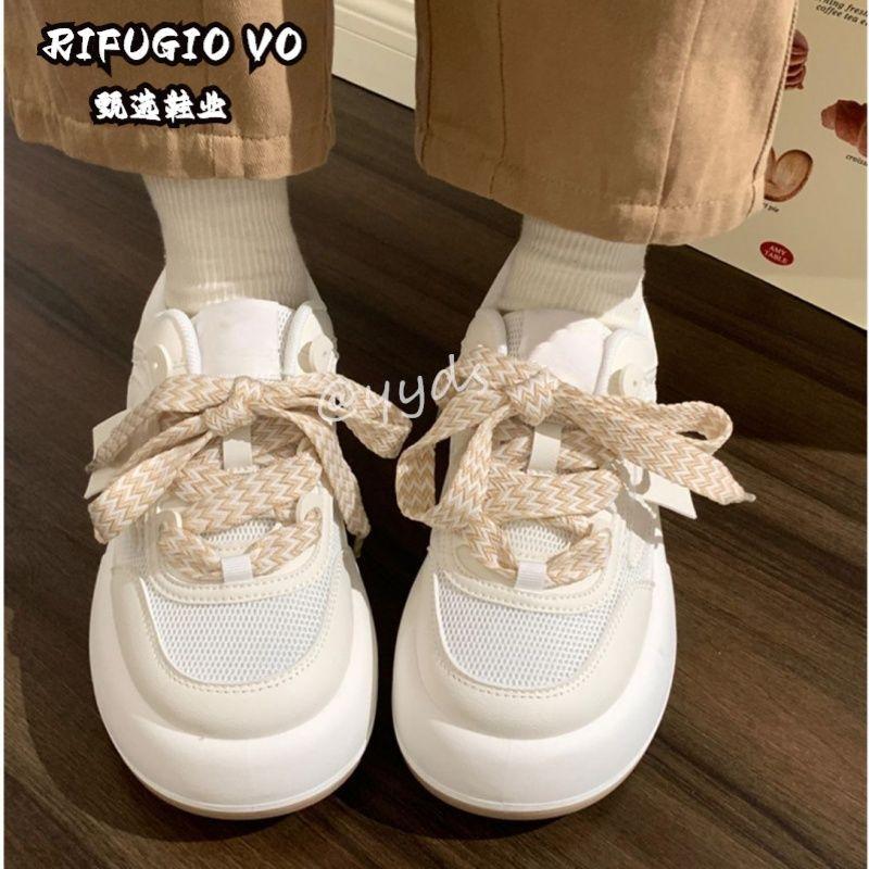 Pink Mesh Little White Shoes Children's Spring Breathable and Versatile Big Head Shoes Niche Height-increasing Women's Shoes Thick-soled Little White 