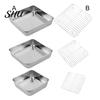 Roasting Pans Anti-deformed Baking Pan Unbreakable Stainless Steel Smooth Cookie Sheet Edges Square Food Plate Household Supplies