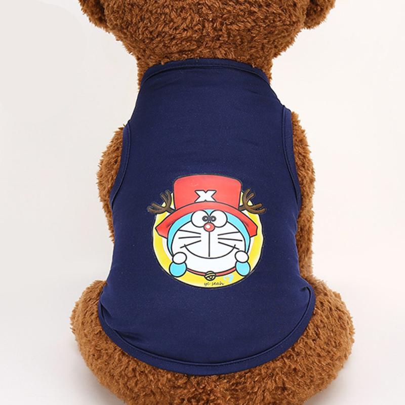Chaleco protector solar para mascotas dibujos animados cómodo transpirable buena elasticidad patrón de impresión ropa para perros y gatos
