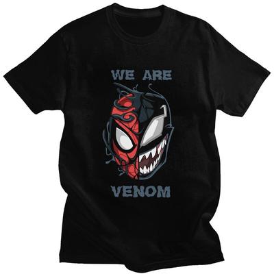 Custom Comic Venom Animes T-Shirt für Herren 100% Baumwoll-T-Shirt Tee T-Shirts Slim Fit Kleidung